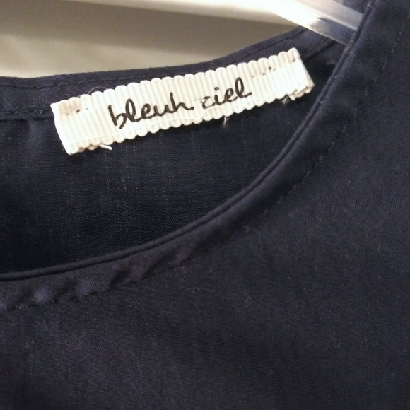 Bleuh Ciel Blue Embroidered Crop Top Long Sleeves - Picture 3 of 8